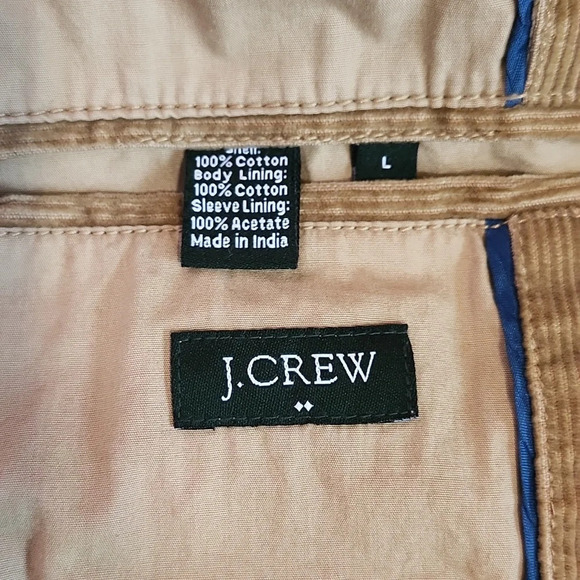 J.Crew Tan/Brown Corduroy Blazer – Men’s Size L, 2‑Button Classic Sport Coat - Picture 9 of 9